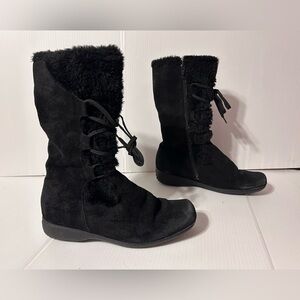 Weatherproof Steffani black leather upper winter boots women size 7